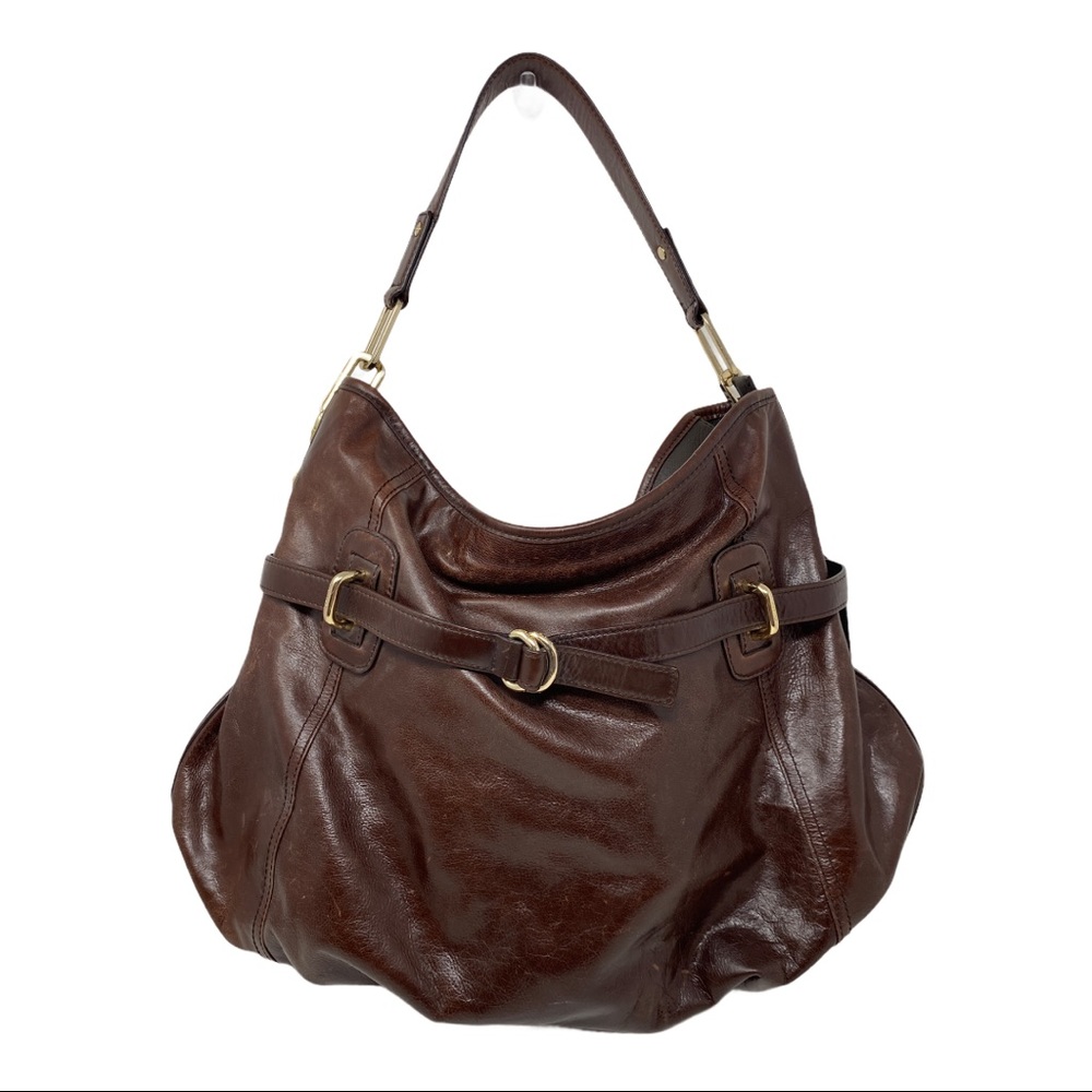 DKNY brown Leather hobo bag